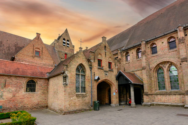 Medieval architecture of Bruges old town, Belgium