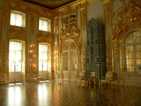 Katherine's Palace hall in Tsarskoe Selo (Pushkin), Russia.