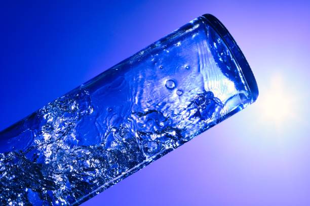 istock Liquids and bubbles in a blueback bottle 1394001816