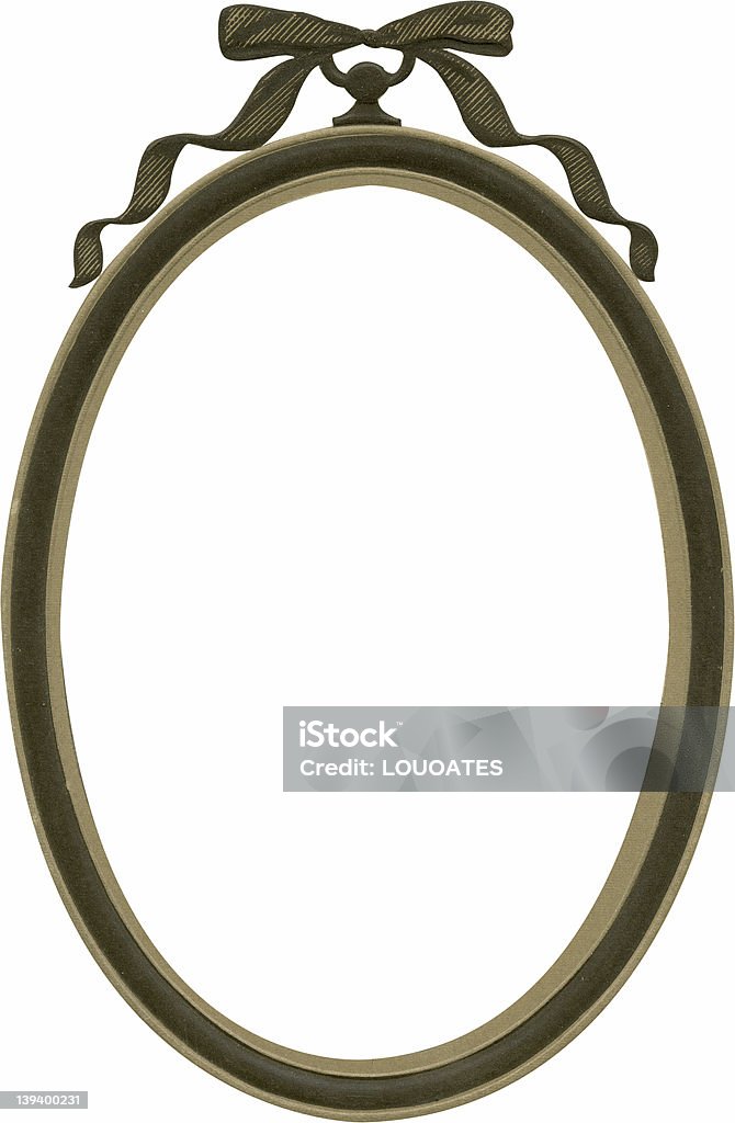 Ancien cadre ovale recouvert de ruban avec workpath - Photo de Antiquités libre de droits