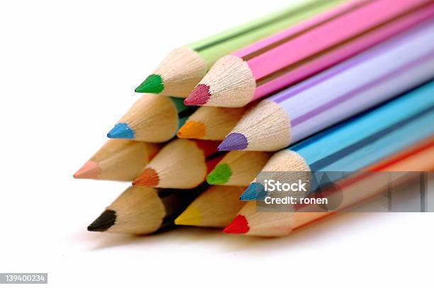 Group Of Color Pencils Stock Photo - Download Image Now - Abstract, Animal Markings, Art