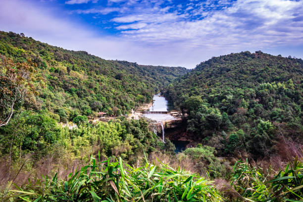 istock green forests with river flowing and bright blue sky at morning from flat angle 1394004257