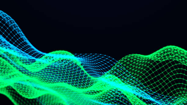 istock Abstract futuristic wave background. Network connection dots and lines. Digital background. 3d 1394008163