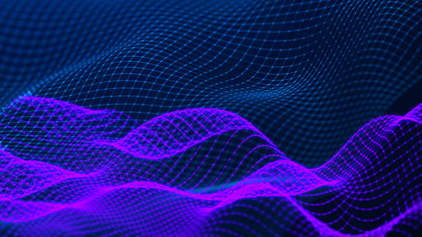 istock Abstract futuristic wave background. Network connection dots and lines. Digital background. 3d 1394008165