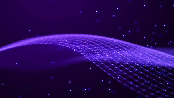 istock Abstract futuristic wave background. Network connection dots and lines. Digital background. 3d 1394008384