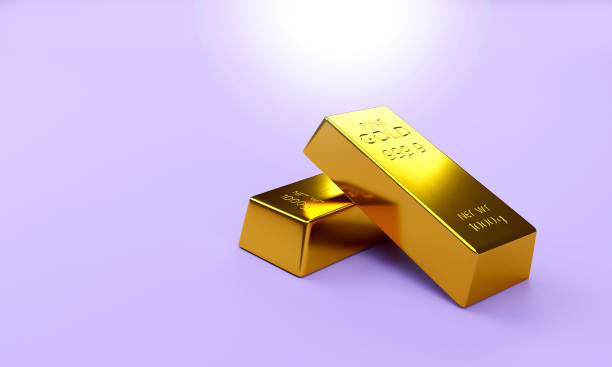 gold bars 3D rendering background with space stock photo