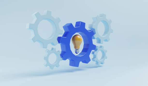 istock Yellow lightbulb with mechanical gear for creative thinking idea and innovation concept by 3d render. 1394012062