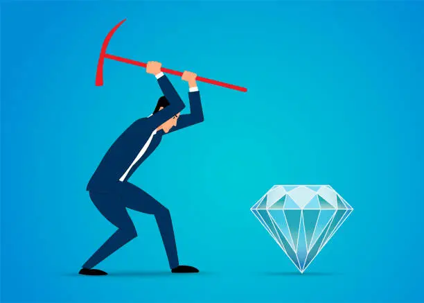 Vector illustration of Man and diamond