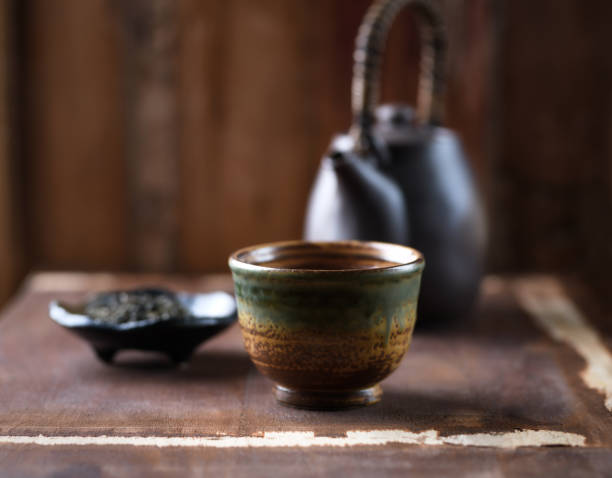 istock Traditional, handcrafted ceramic on wooden background. Soft focus. Close up. 1394013874