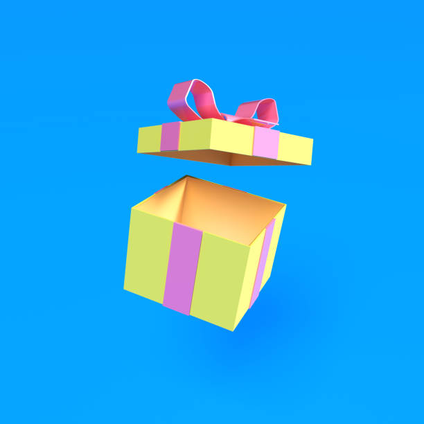 istock open gift box floats on blue background 3d illustration, 3d rendering 1394015163