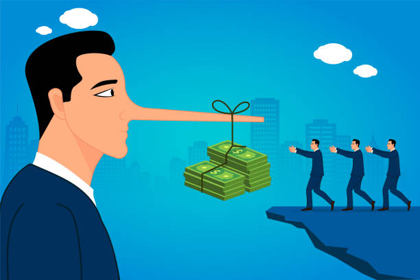 Finance Lie Vector illustration in HD very easy to make edits. speaking with forked tongue stock illustrations