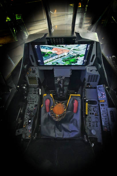 FA18 SuperHornet military jet on board the USS Carl Vinson undergoes maintenance