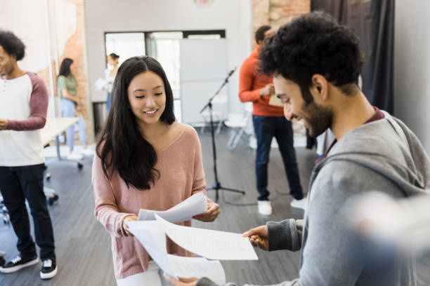 istock Diverse actors rehearse in groups of two 1394017863