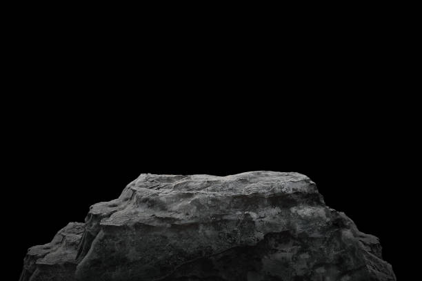 istock Stone podium on dark black background. 1394017870
