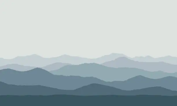 Vector illustration of Blue hills