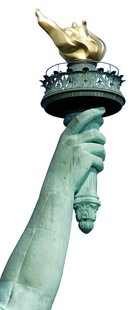 istock Statue of Liberty - Flame Isolated 139401888