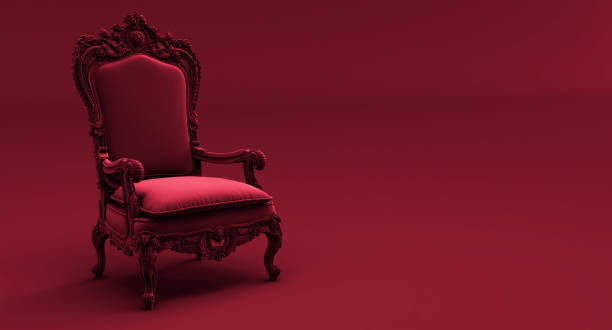 istock pink royal armchair on red background 1394019086