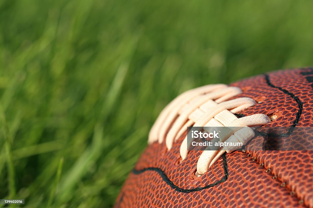 Fußball auf dem Rasen - Lizenzfrei Amerikanischer Football Stock-Foto