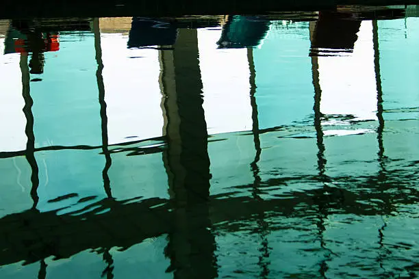 Waterreflection from public pool