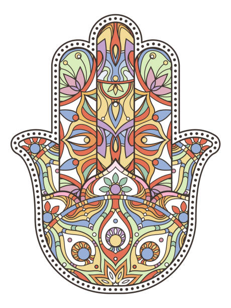 魔法の手のお守り。伝統的なタイのパターン形状 - hamsa点のイラスト素材／クリップアート素材／マンガ素材／アイコン素材