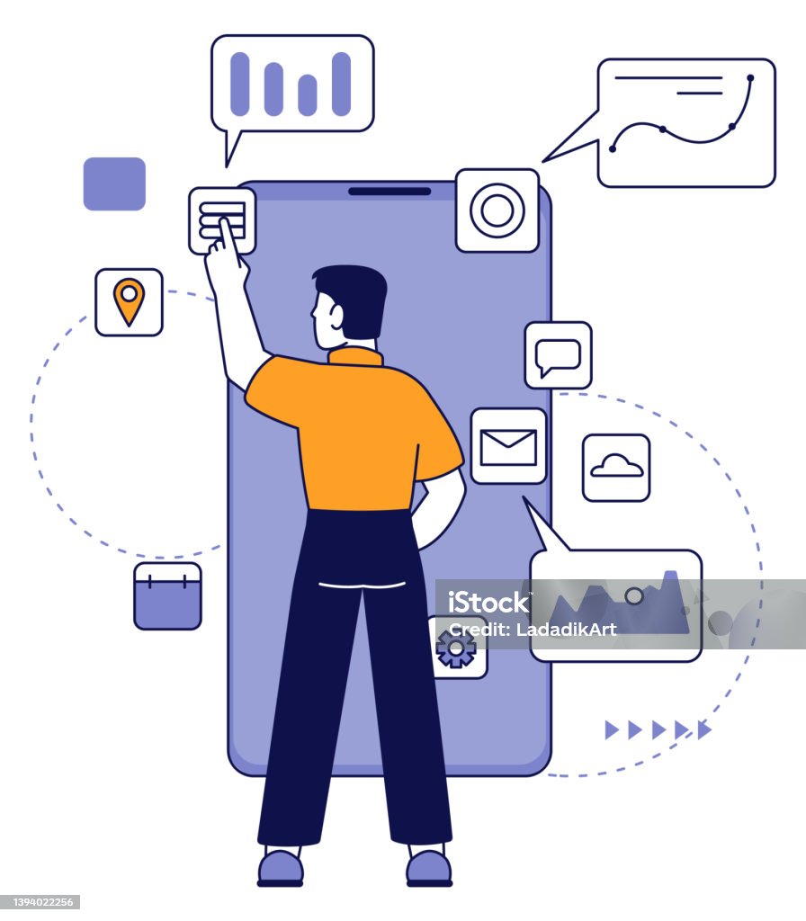 Mobile App Development Process Developer Designing Interface Stock ...