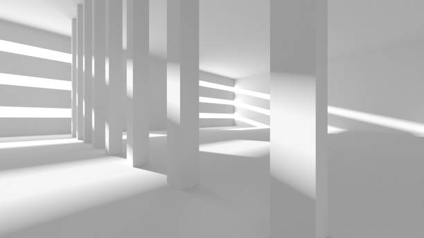 istock Illuminated corridor interior design. Empty Room Interior Background 1394022304