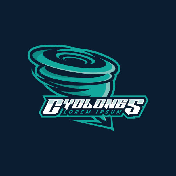 ilustracja logo tornado esport, projekt logo hurricane esport, ikona tornado, logo wiatru hurricane - tornado obrazy stock illustrations