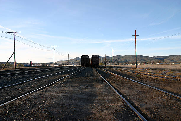 Train yard stock photo