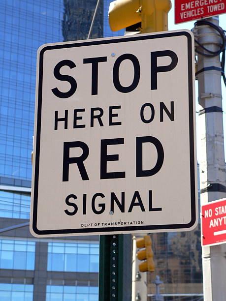 istock Stop Here on Red Signal Sign 139402648