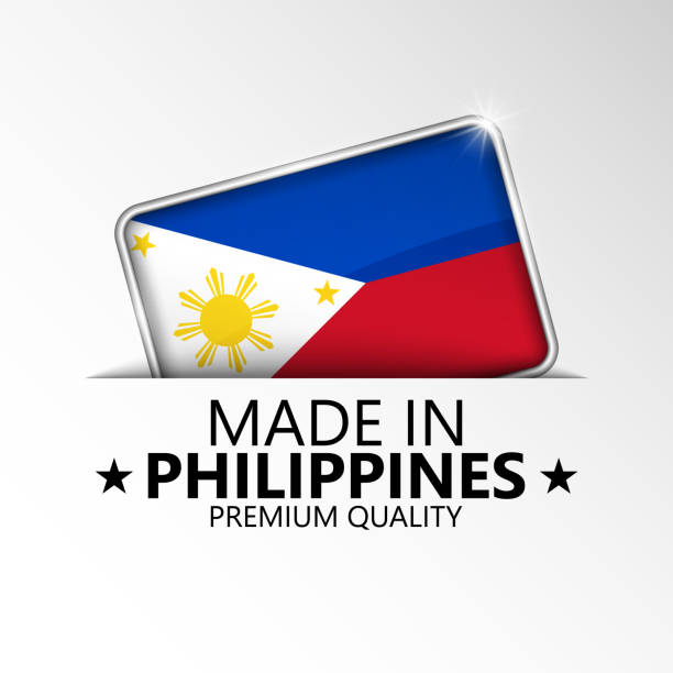 hergestellt in philippinen grafik und etikett. - manila philippines map philippines flag stock-grafiken, -clipart, -cartoons und -symbole