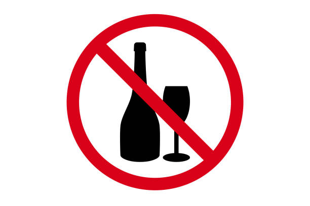 istock No wine sign or no alcohol sign on white background 1394028176