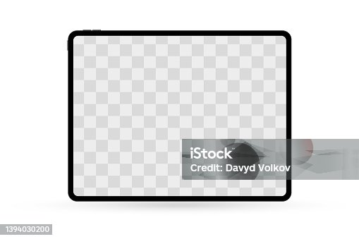 istock Vector tablet mockup with transparent screen isolated on white background 1394030200