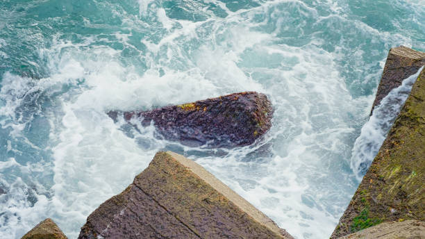 istock Black Sea waves hits coastline. 1394031692