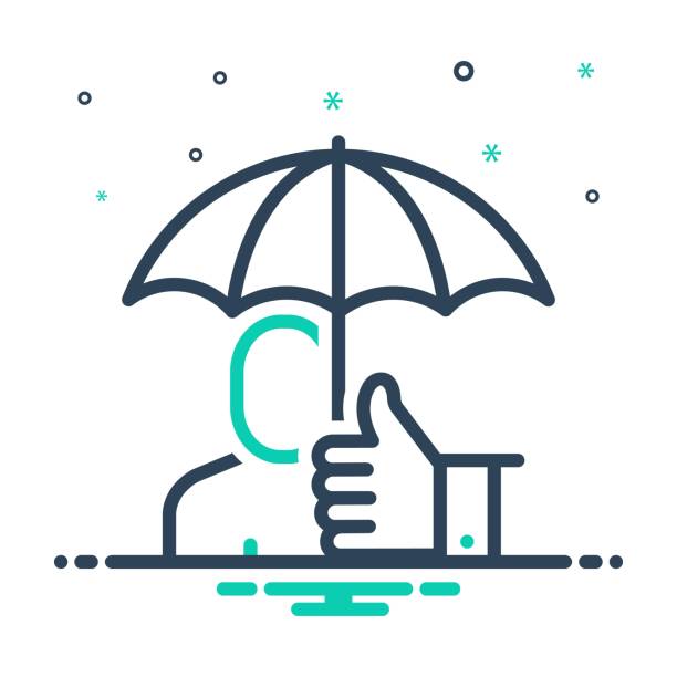 Helps umbrella Icon for helps, umbrella, protect, rain, succor, handle, assurance, insurance, covered succor stock illustrations