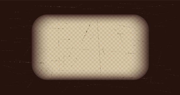 Old brown cinematic frame on a transparent background. Scratched vintage video or photo tape. 3d realistic screen in retro style with grunge pattern. Antique slide template. Vector card illustration Old brown cinematic frame on a transparent background. Scratched vintage video or photo tape. 3d realistic screen in retro style with grunge pattern. Antique slide template. Vector card illustration. photo png pictures stock illustrations