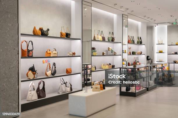 Luxury Fashion Store Front In Modern Shopping Mall Stock Photo - Download Image Now
