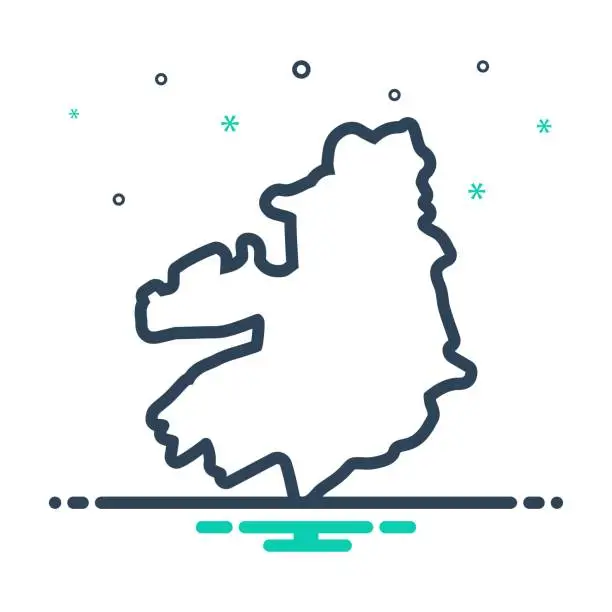 Vector illustration of Kerry map