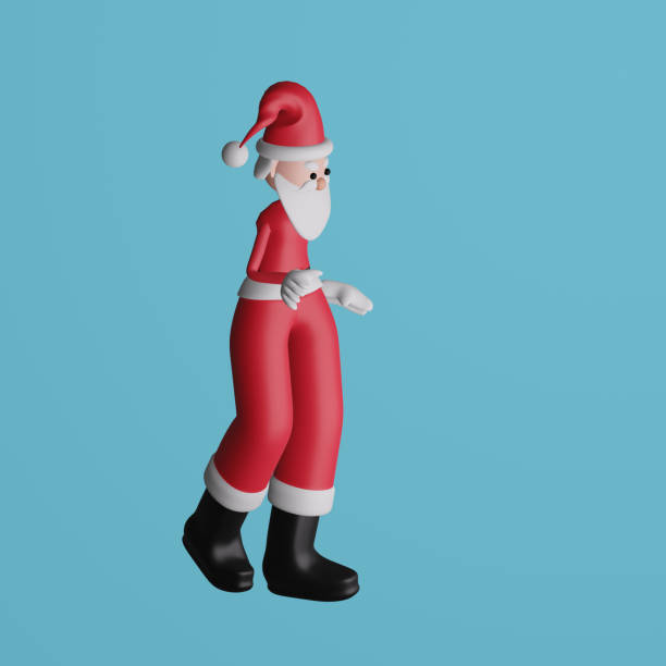 istock Dancing Santa Claus. 3D rendering, 3D illustration. 1394033601