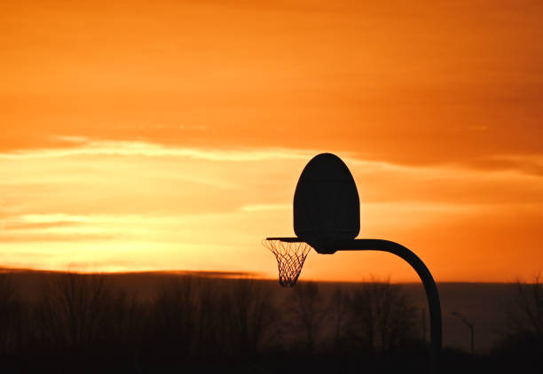 Basketball Hoop at Sunset