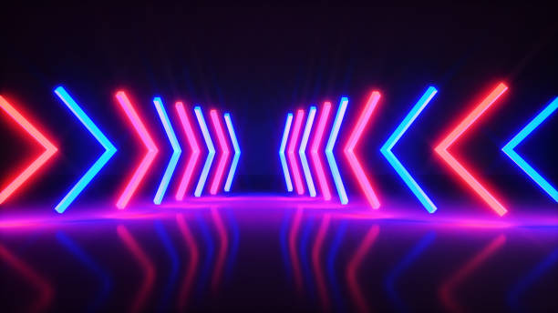 istock futuristic neon colored arrows (3d rendering) 1394038175