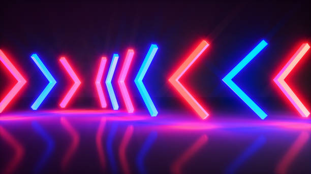 istock futuristic neon colored arrows (3d rendering) 1394038196