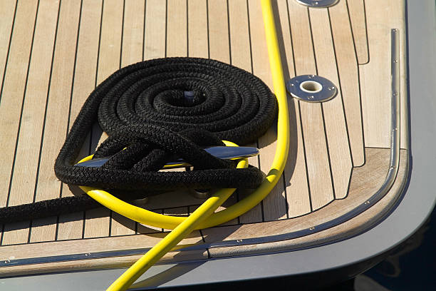 istock Speedboat detail ropes on deck 139403850