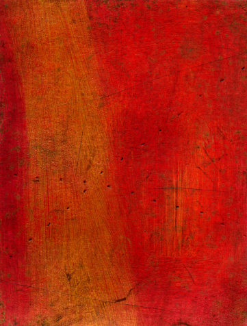 Artistic mixed media texture experiment - red and gold