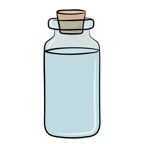 Vector illustration of Bottle with cork