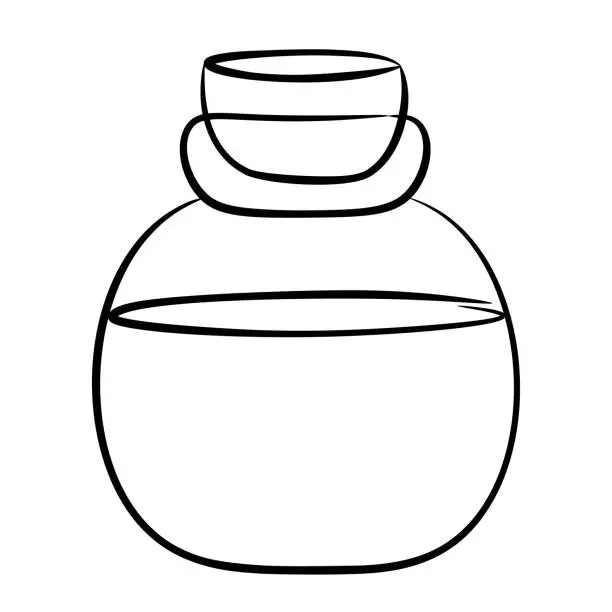 Vector illustration of A simple image of a glass jar with a cork stopper.