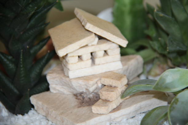 istock Stone house miniature vase decoration. 1394041446