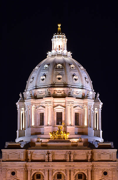 Night Minnesota Capitol stock photo