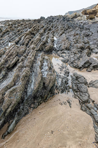 Rocks on the beach at Saunton Sands, Devon Rocks on the beach at Saunton Sands, Woolacombe, Devon, UK braunton stock pictures, royalty-free photos & images