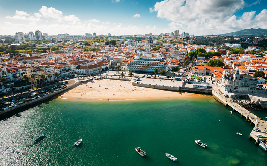 Aerial view of Cascais bay, Portugal