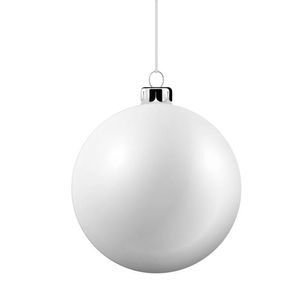 istock Vector Realistic 3d White Christmas Glass Ball Mock-up Closeup Isolated. Design Template of Xmas and New Year Tree Toy Decoration Ball for Mockup. Front View 1394051005